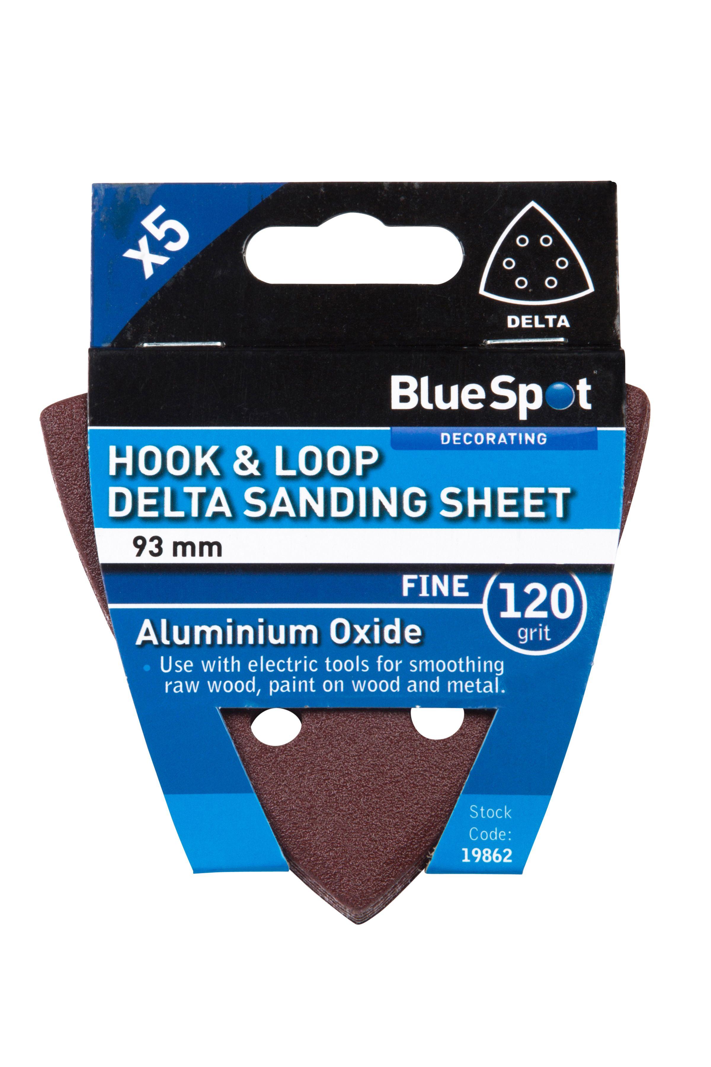 Blue Spot Tools 93mm 5 Pack 120 Grit Delta Sanding Sheets