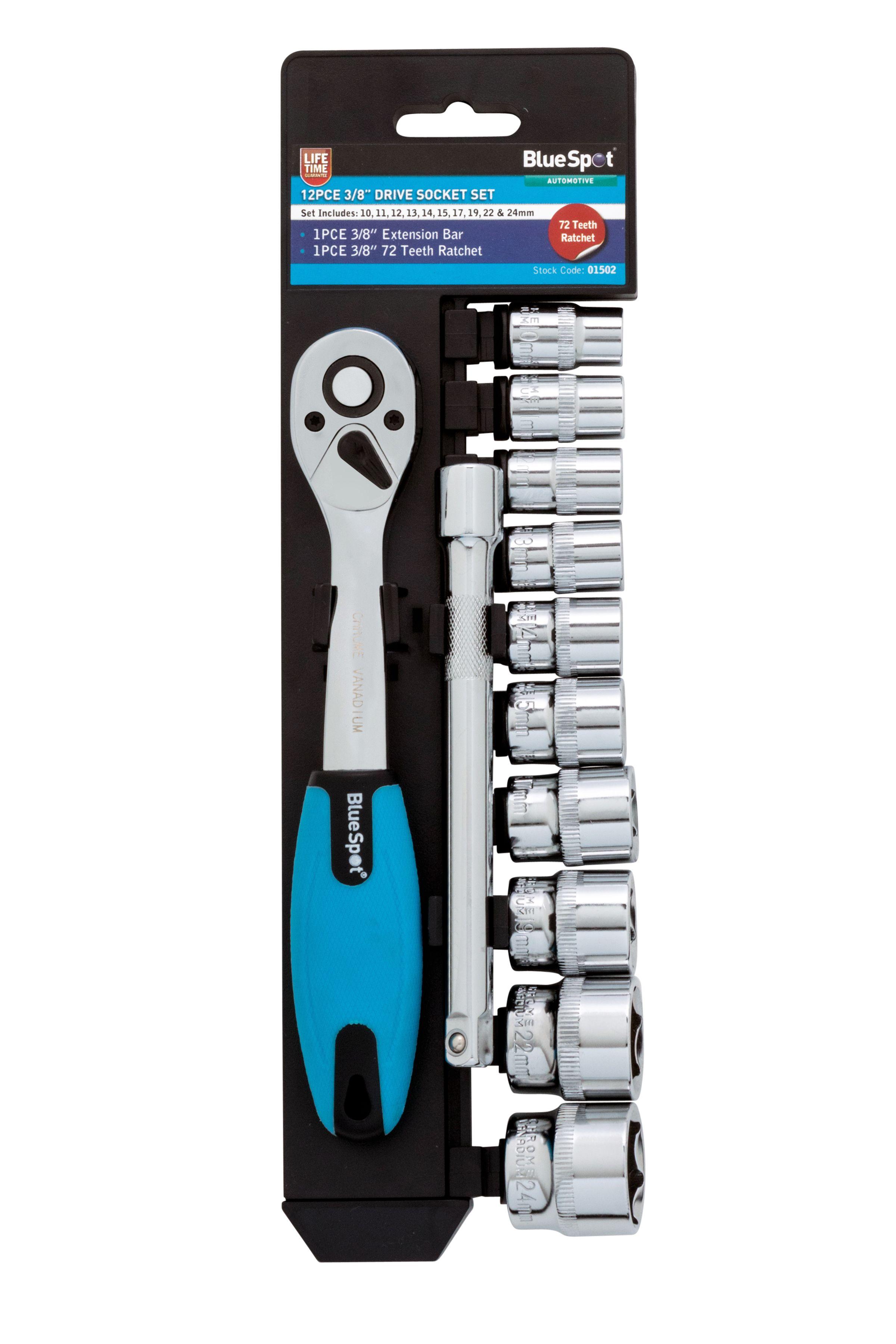 Blue Spot Tools 12 PCE 3/8" Ratchet & Socket Set