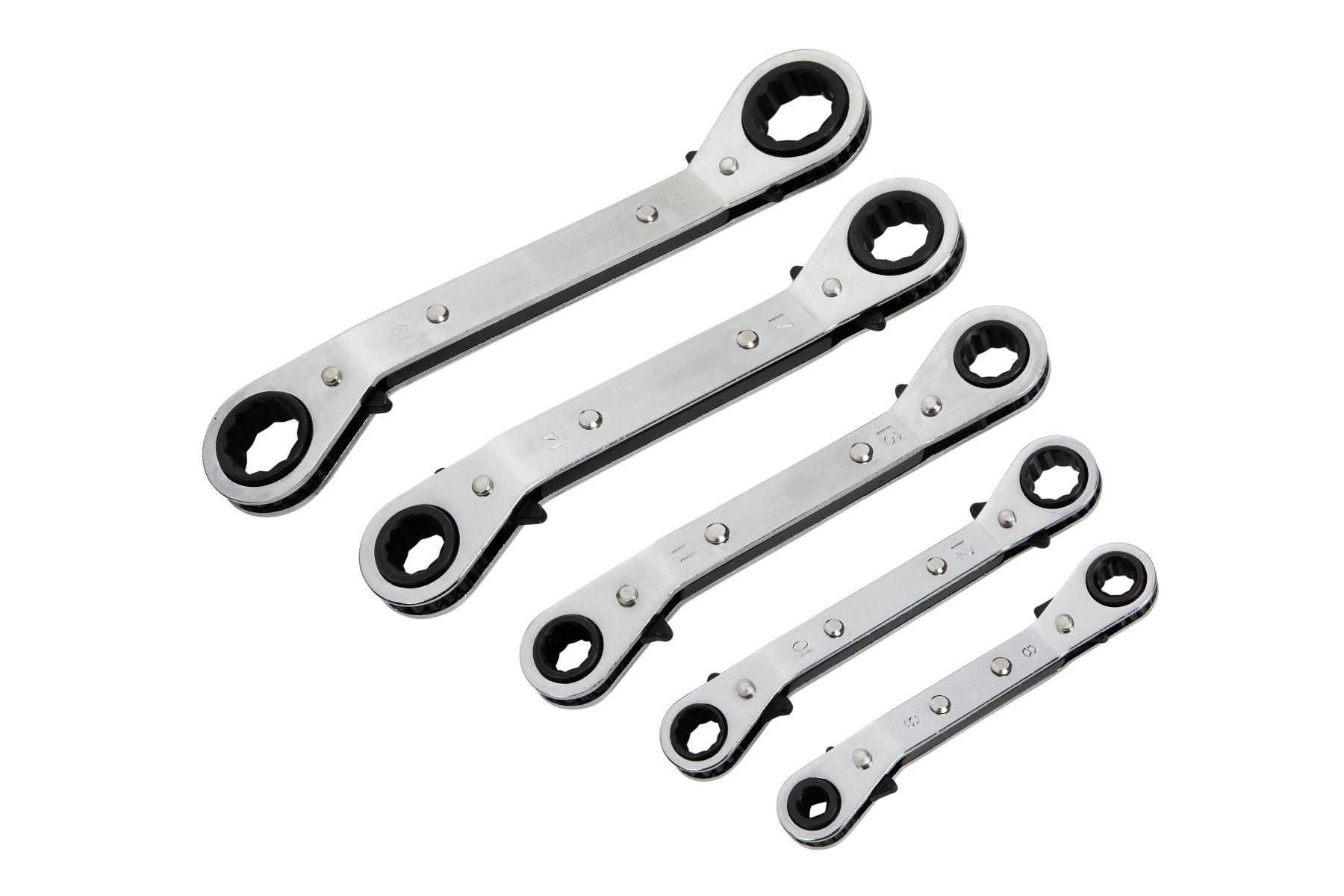 Blue Spot Tools 5 PCE Offset Ratchet Spanner Set 6-21MM