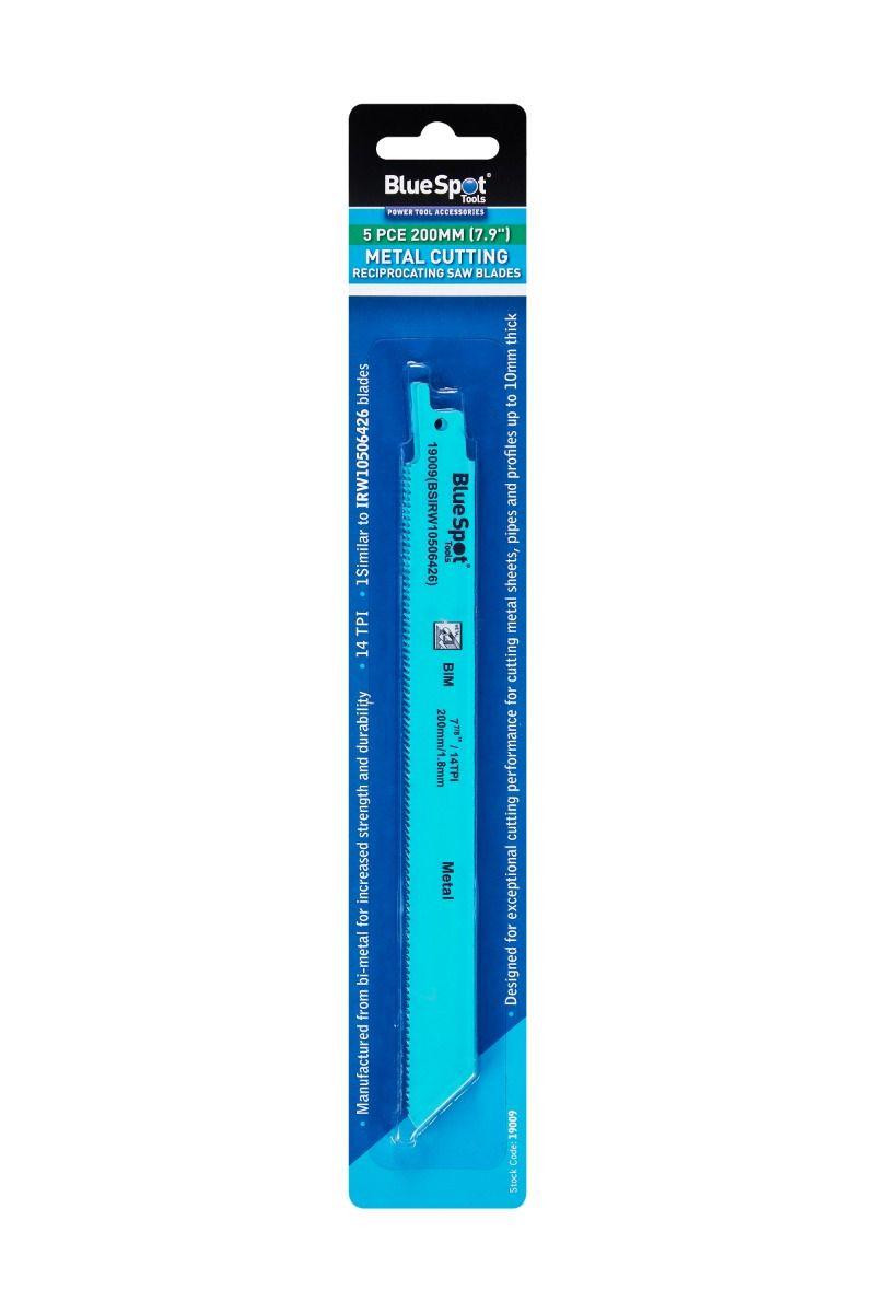 Blue Spot Tools 5 PCE 200mm (7.8") Metal Cutting Reciprocating Saw Blades