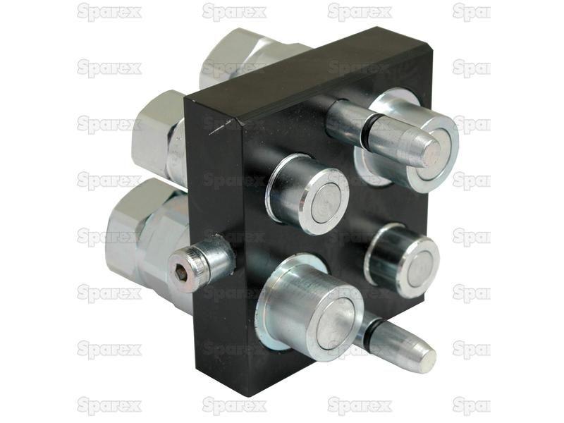 Faster Multiport Coupling - 4 Ports 1/2 & 3/4'' Body x 1/2 & 3/4'' BSP Female Thread (Mobile Part) Faster S.p.A (3P5104AMC)
