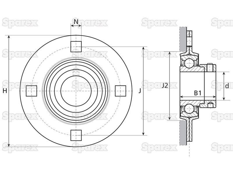 NTN SNR Four-Bolt Flanged Unit (ESPF209)