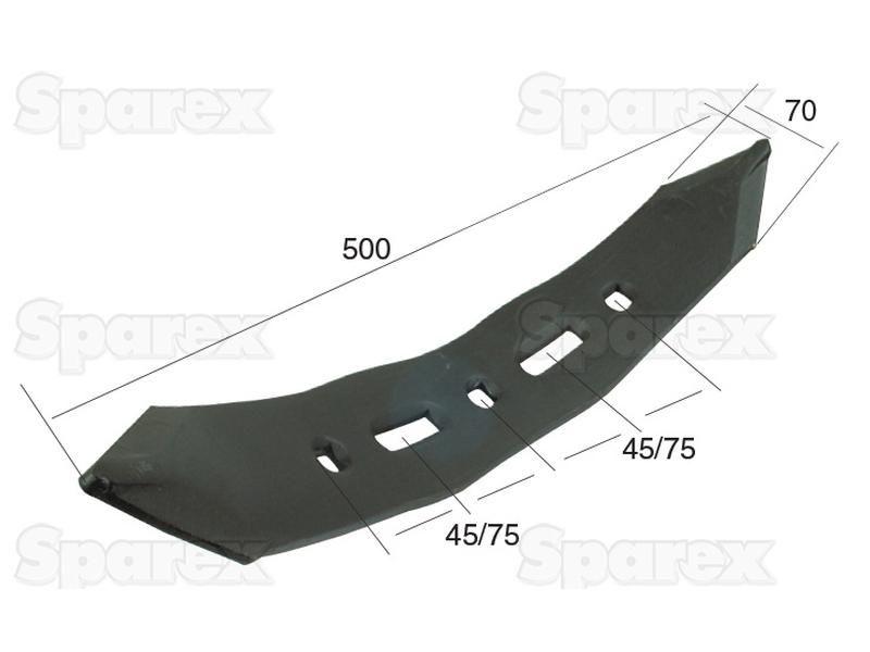 Reversible point 500x70x10mm Hole centres 45/75mm for Universal