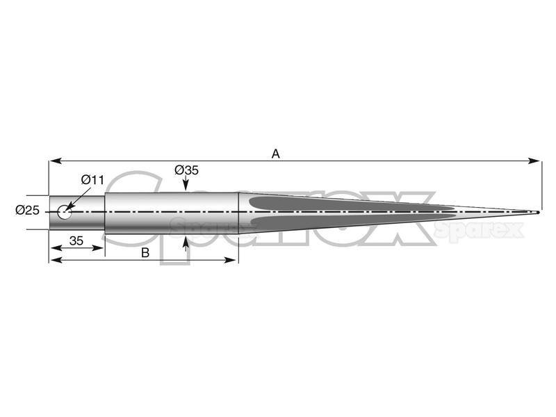 Straight Loader Tine | 860mm for Chilton, Mailleux (5500001)