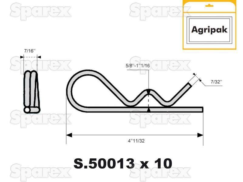 Double Wound Grip Clip, Clip Ø5mm x 110mm