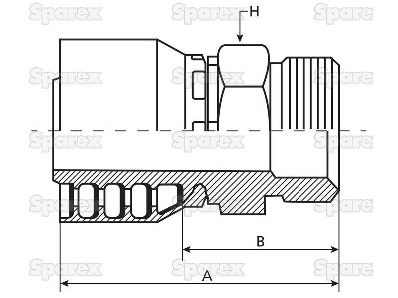 Parker Metric Hose Insert 1/4'' x M18 x 1.50 Male Straight Heavy Series PARKER HANNIFIN (1D248-10-4)