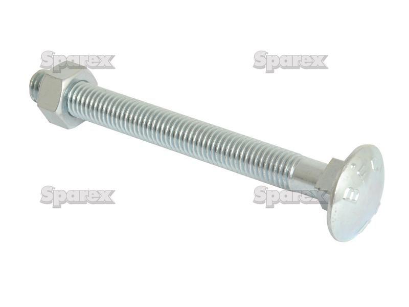 Metric Carriage Bolt and Nut, Size: M12 x 120mm (Din 603/555)
