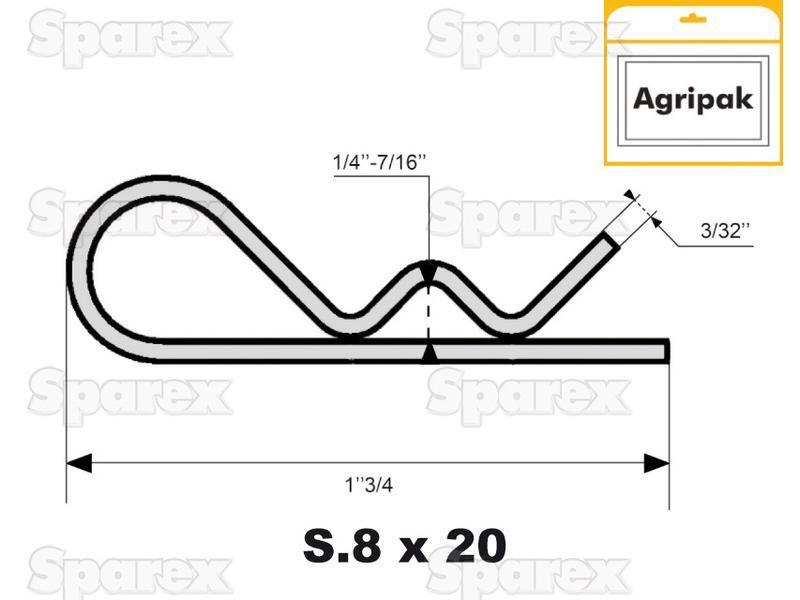 Grip Clip - Single Wound, Clip Ø2mm x 44mm