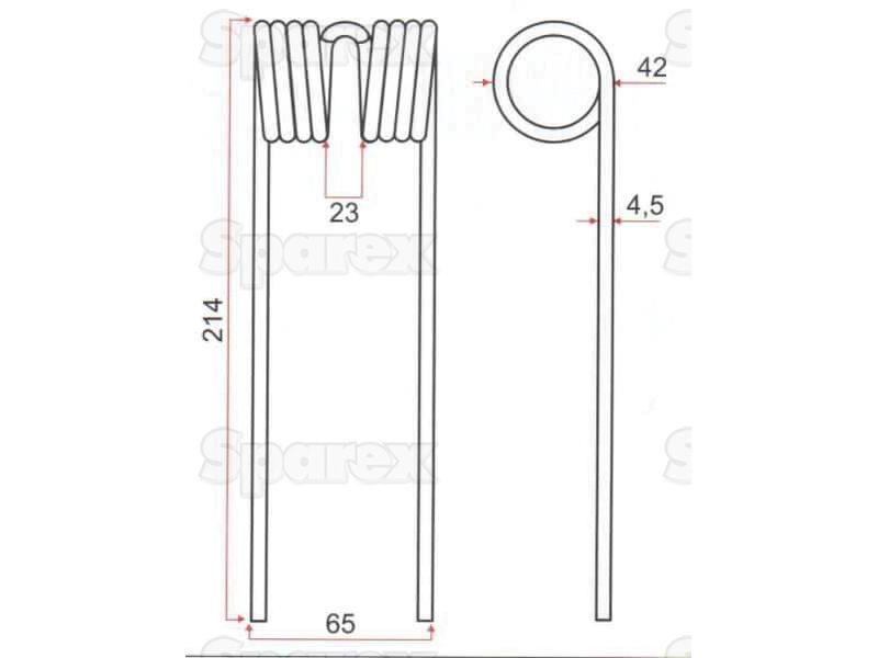 Pick-Up Haytine - - Length:214mm, Width:65mm, Ø4.5mm - Replacement for John Deere John Deere (E41833)