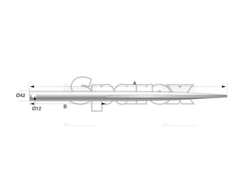 Universal Straight Loader Tine | 1250mm, Pin Fitting