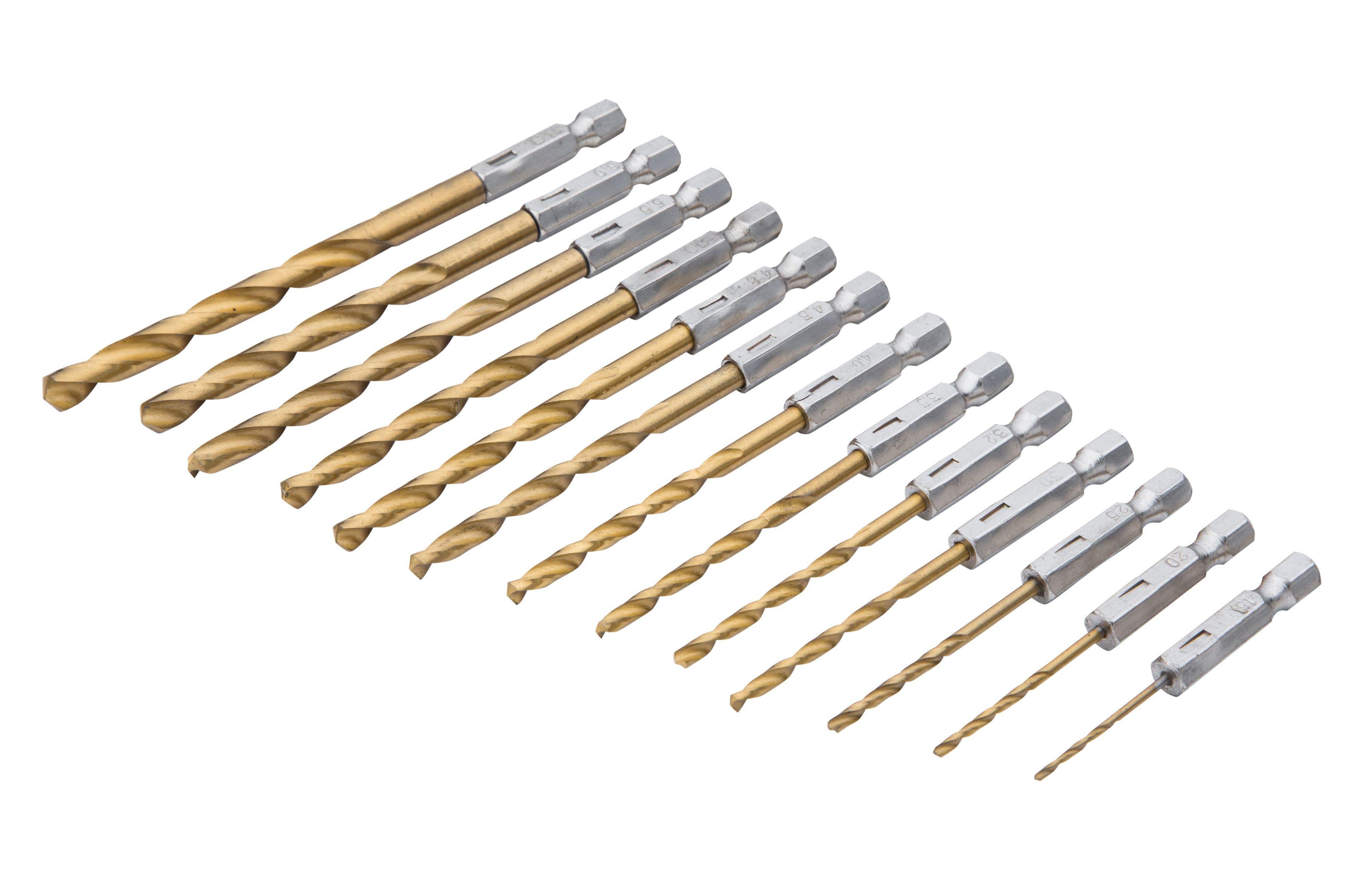 Blue Spot Tools 13 PCE Hex Fitting Titanium Drill Bit Set