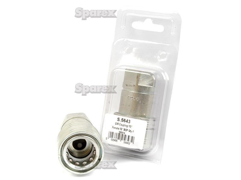 Sparex Quick Release Hydraulic Coupling Female 1/2'' Body x 1/2'' BSP Female Thread (Agripak 1pc.)