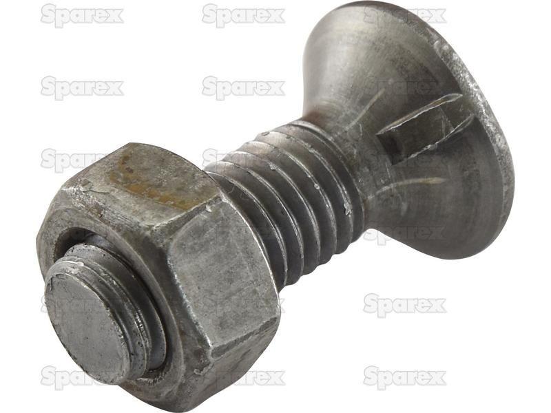 Countersunk Head Bolt 1 Nib With Nut (TF1E) - M10 x 45mm, Tensile strength 8.8 (14 pcs. Agripak)