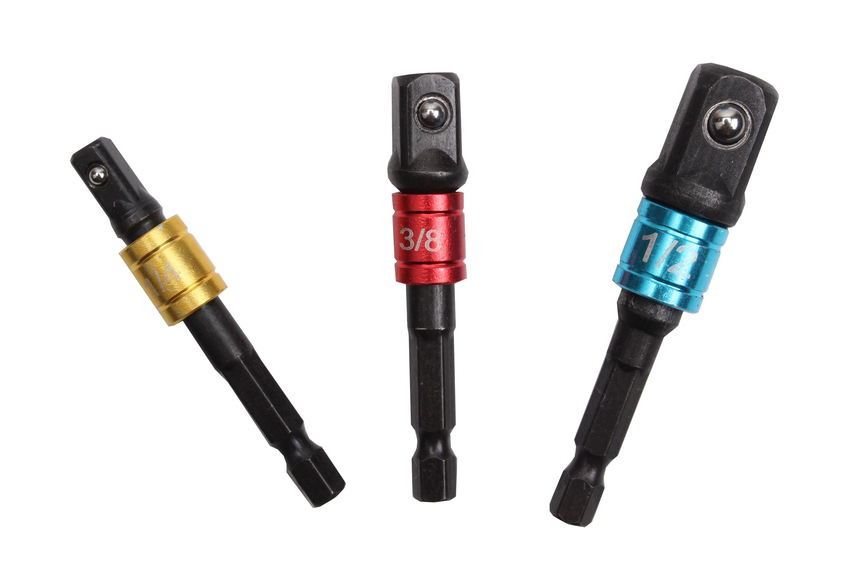 Blue Spot Tools Colour Coded Impact Socket Adaptors (1/4"-3/8"-1/2")