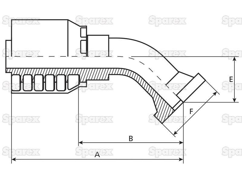 Parker Flange 3/4'' x 1'' 135° Swept Flange PARKER HANNIFIN (11770-16-12, 11770-16-12-, 11770-16-12-1P)