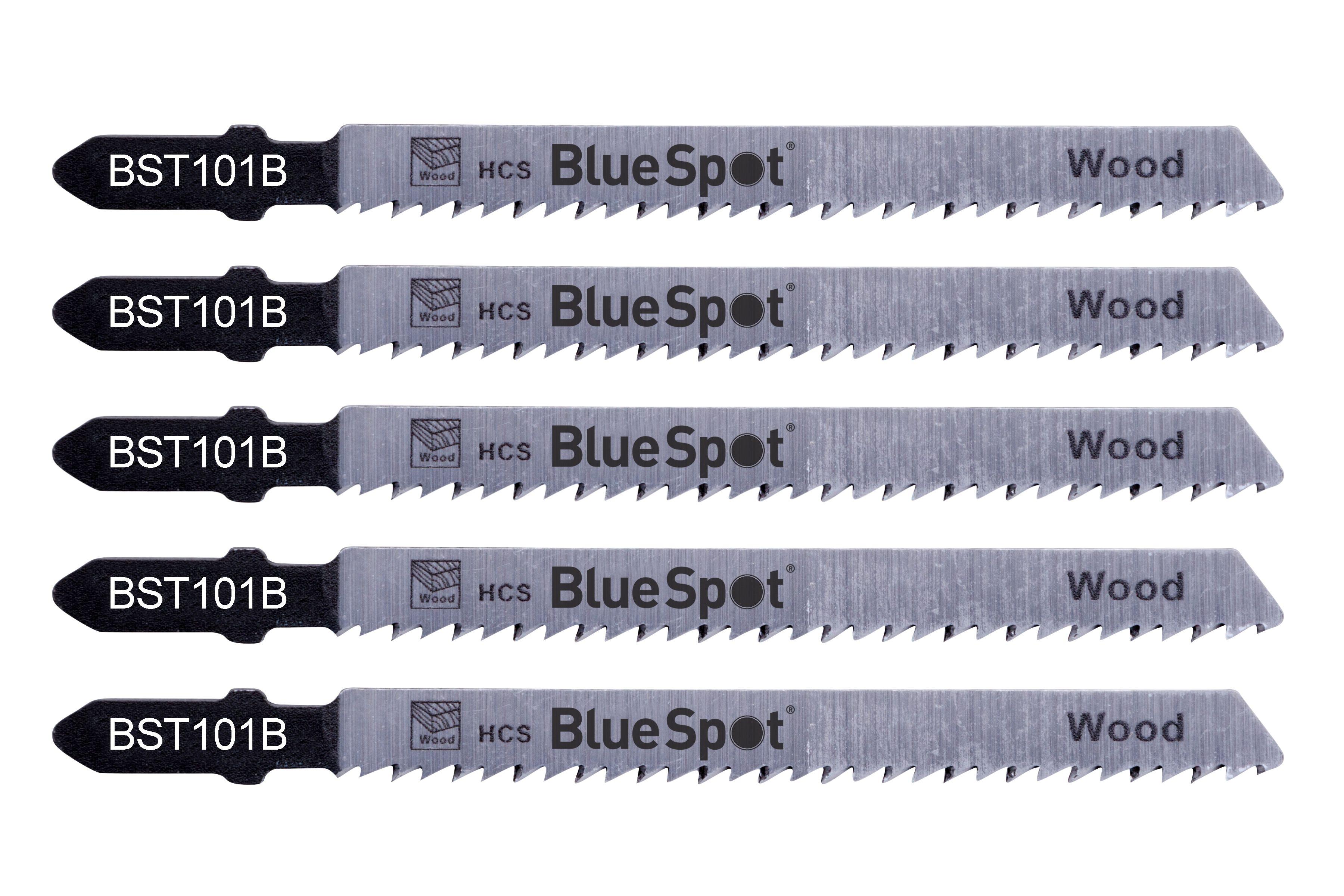 Blue Spot Tools 5 PCE HCS Clean Cut Jigsaw Blades For Wood (10 TPI)