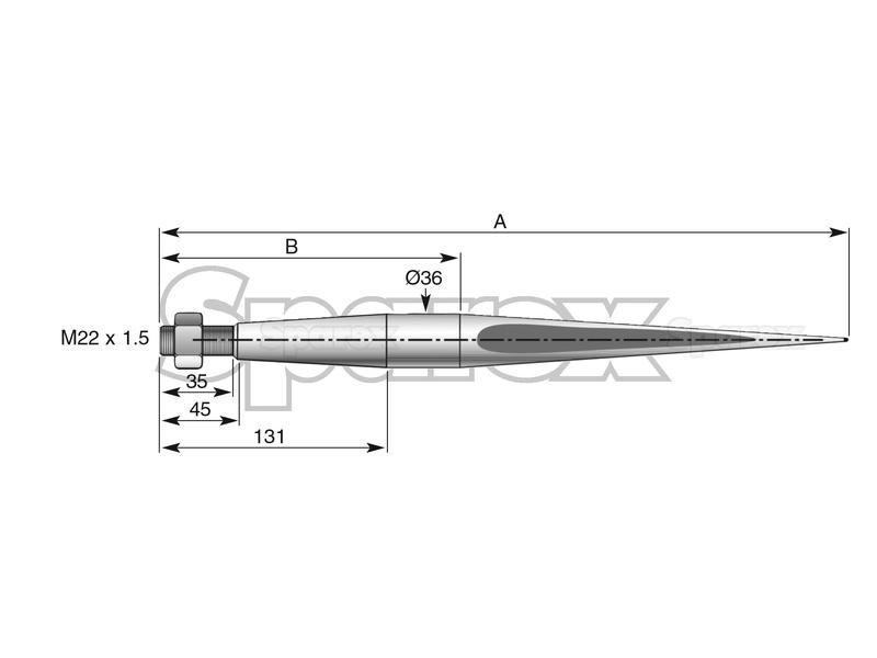 MF/Agram/Quickie Straight & Fluted Loader Tine | 680mm