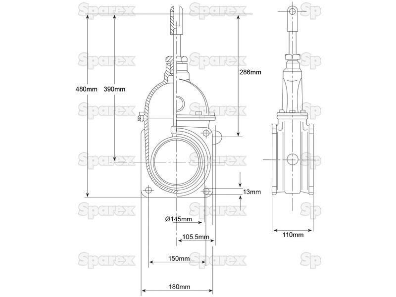Gate valve - Double flanged - Heavy duty 6''