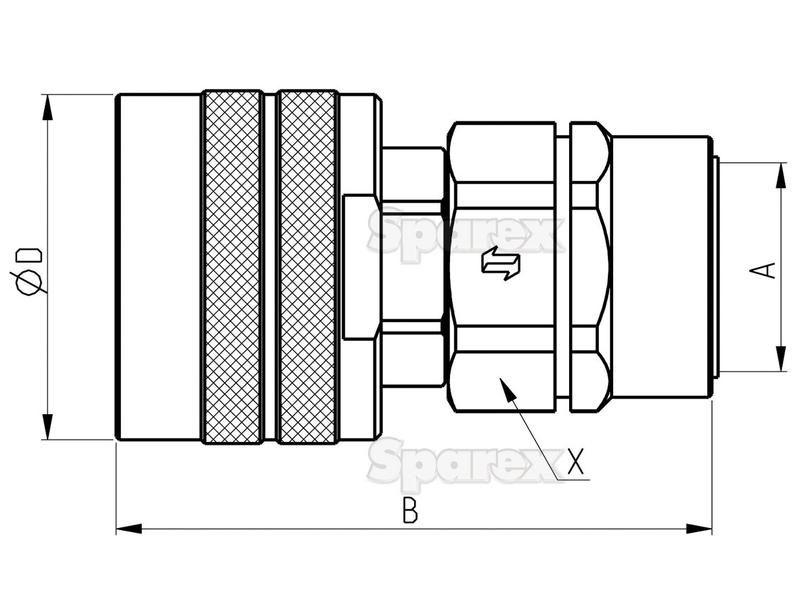 Poppet Valve Coupling Screw - Male - 1''BSP - CVV Series Faster S.p.A (CVV16 1GAS MV, CVV161GASMV)