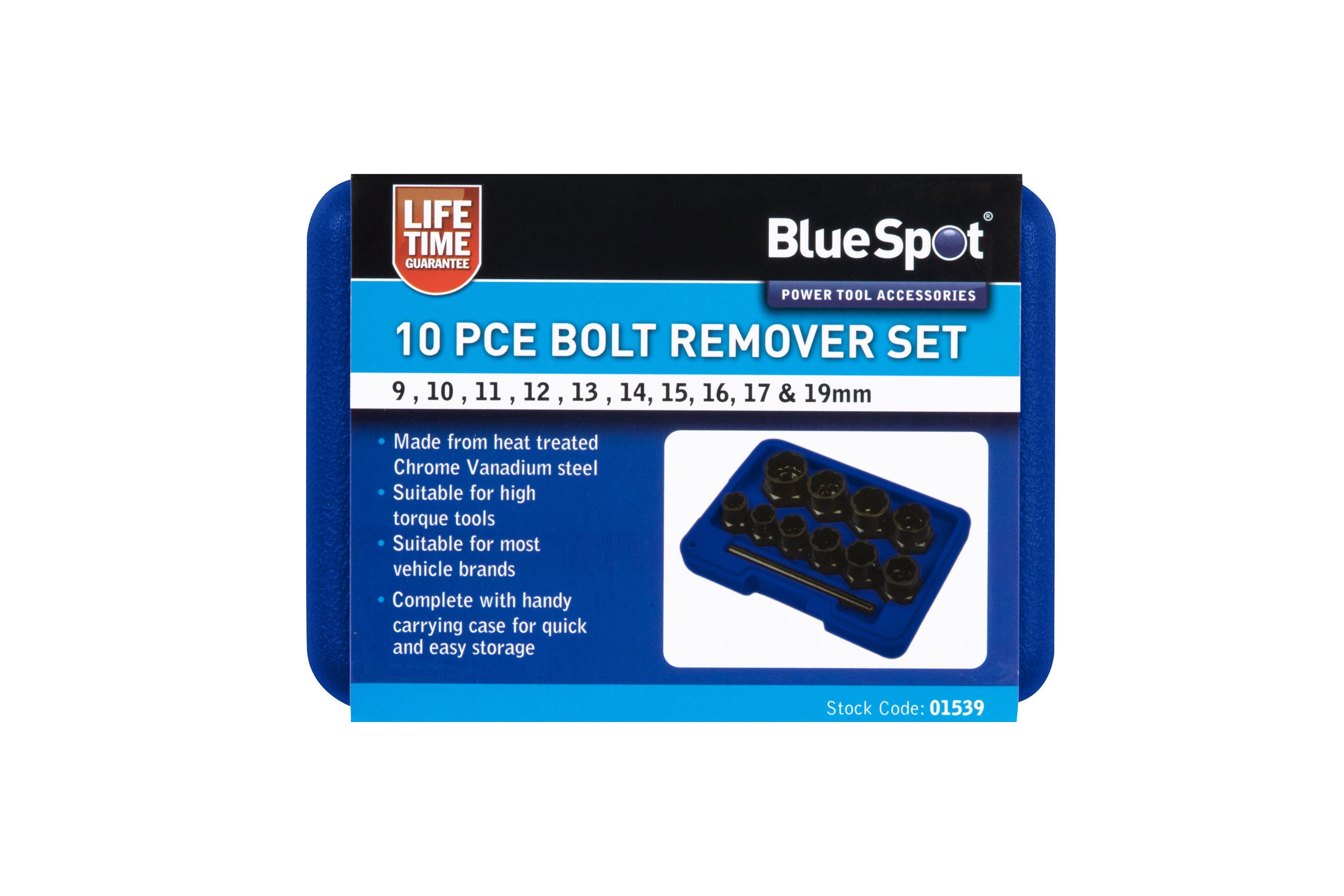 Blue Spot Tools 10 PCE Bolt Remover Set (9-19mm)
