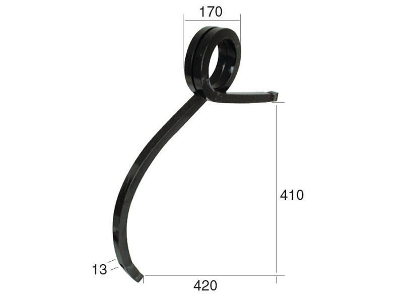 Pigtail tine - 25x25x475 RH () for Universal VARIOUS