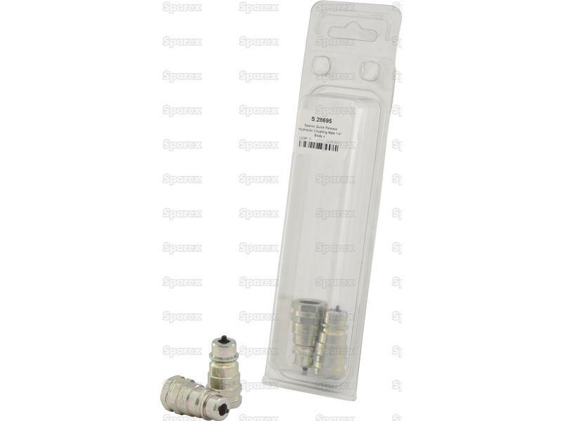 Sparex Quick Release Hydraulic Coupling Male 1/4'' Body x 1/4'' BSP Female Thread (Agripak 2 pcs.)