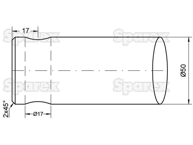 Straight Loader Tine | 1050mm for John Deere, Emily, Magsi