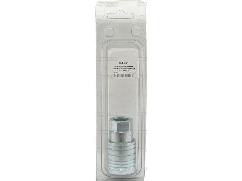 Sparex Quick Release Hydraulic Coupling Female 1/2'' Body x 1/2'' BSP Female Thread (Agripak 1pc.)