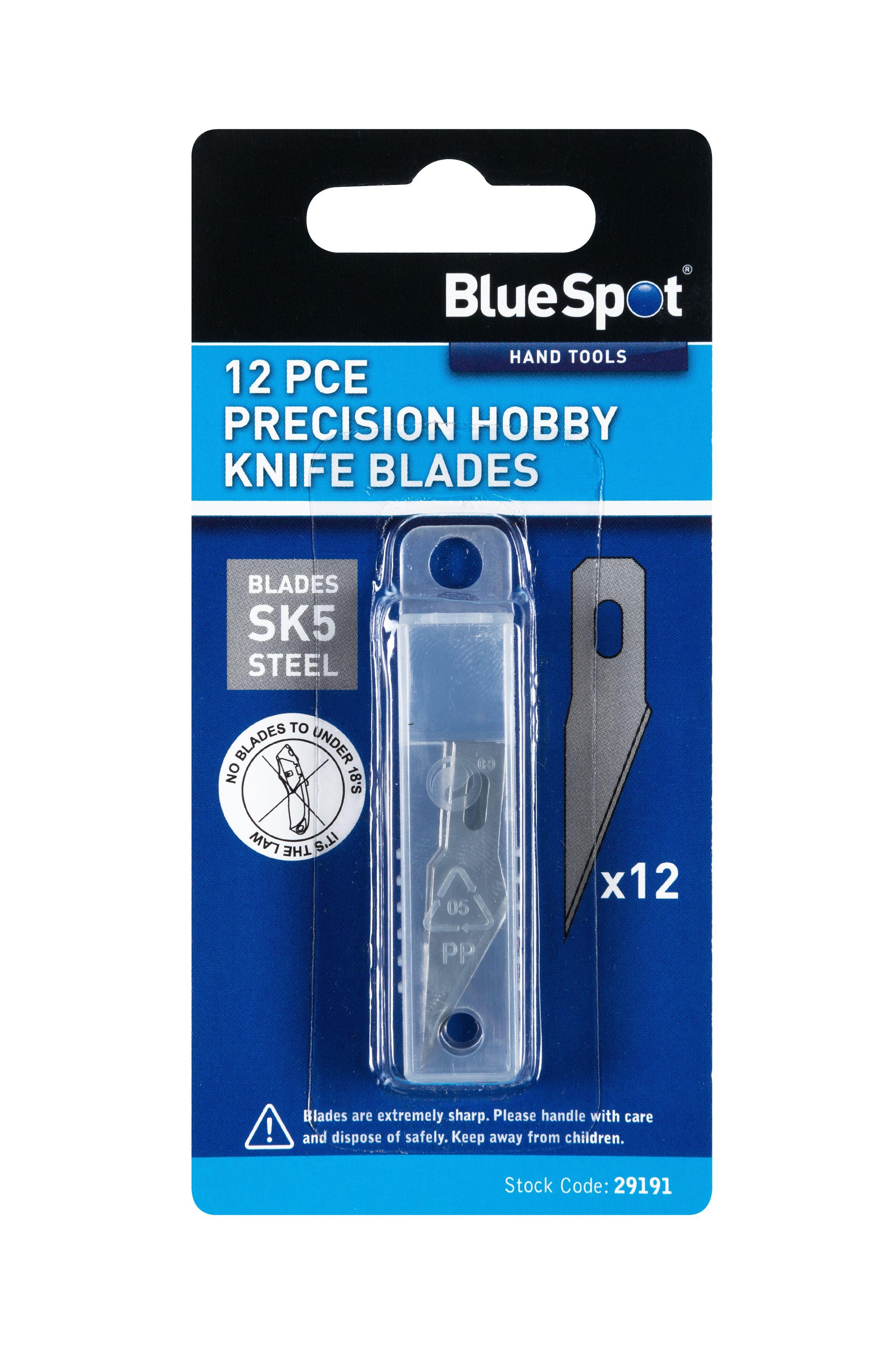 Blue Spot Tools 12 PCE Precision Hobby Knife Blades