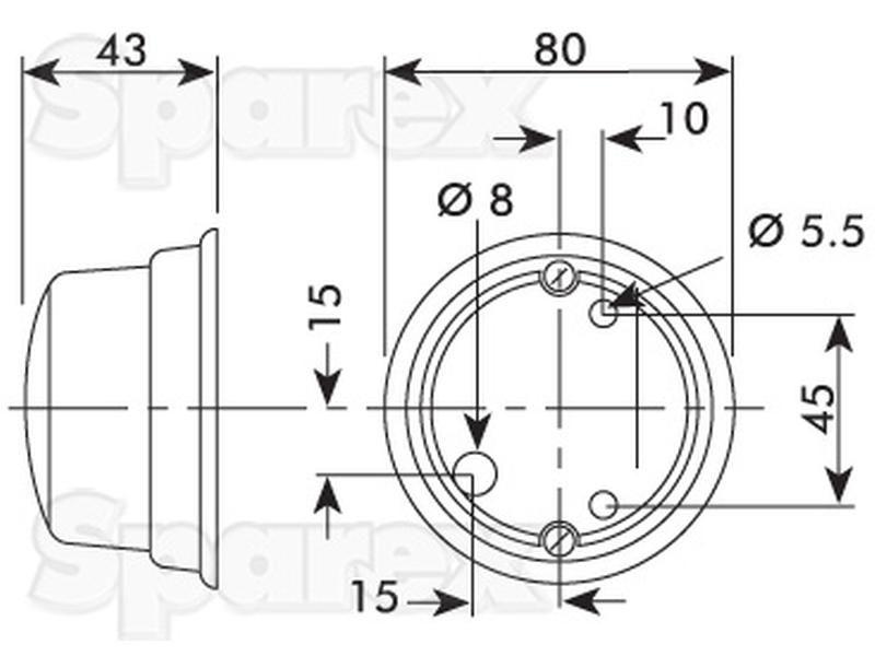 Halogen Indicator Light, RH & LH HELLA LTD (001259611, 2BA001259611, 2BA001259-611)