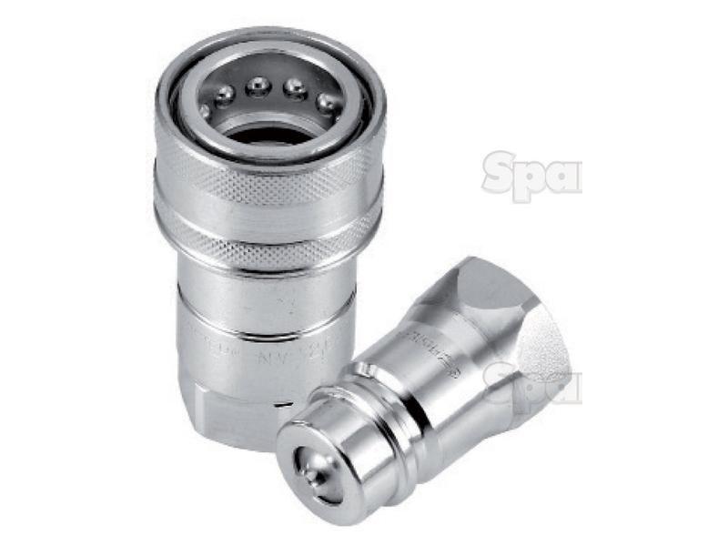 Faster Quick Release Hydraulic Coupling Female 1/4'' Body x 1/4'' BSP Female Thread Faster S.p.A (HNV 14 GAS F, HNV14GASF)