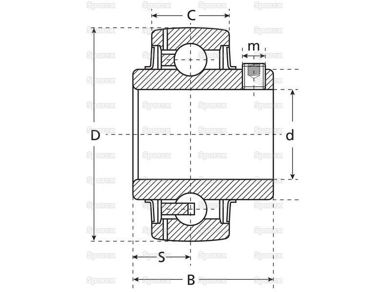 Sparex Plummer Block Bearing Insert (UC308) Bearings Reference (UC308)