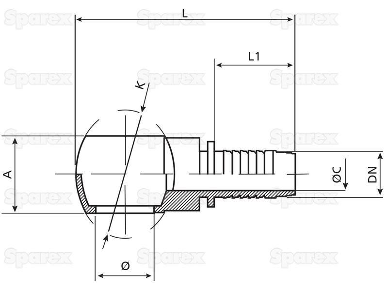 Dicsa BSP Banjo Insert 1'' x 1'' Ø