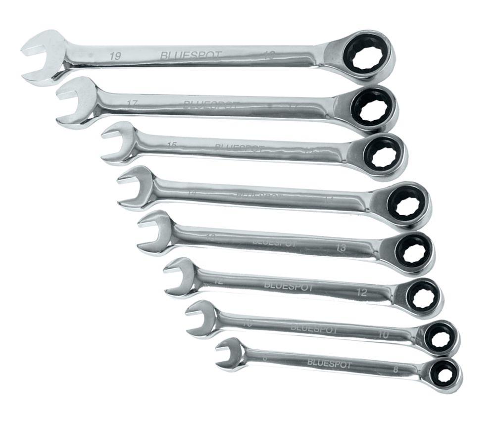Blue Spot Tools 8 PCE Metric Ratchet Spanner Set (8-19mm)