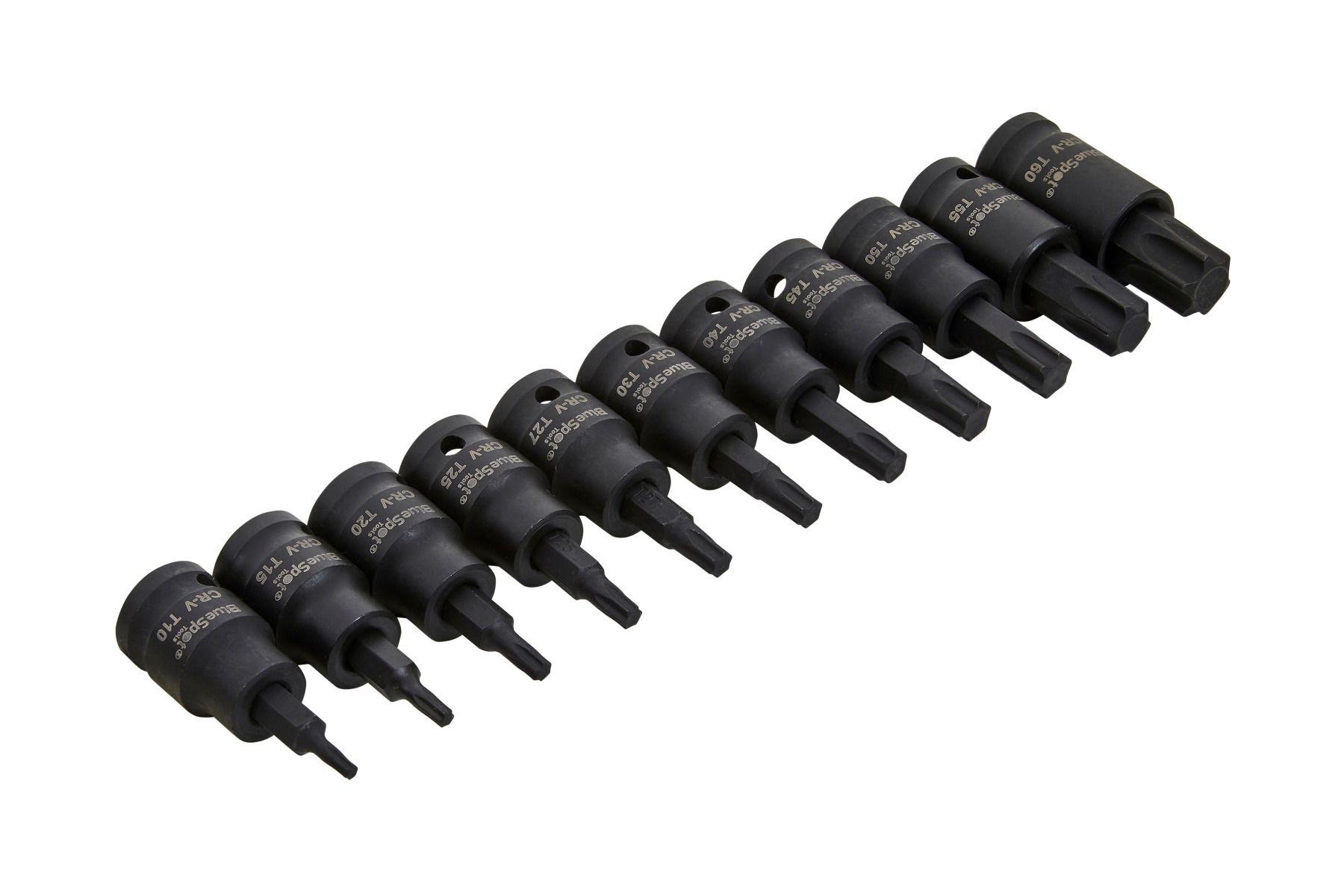 Blue Spot Tools 11 PCE 3/8" Impact Torx Bit Sockets (T10-T60)