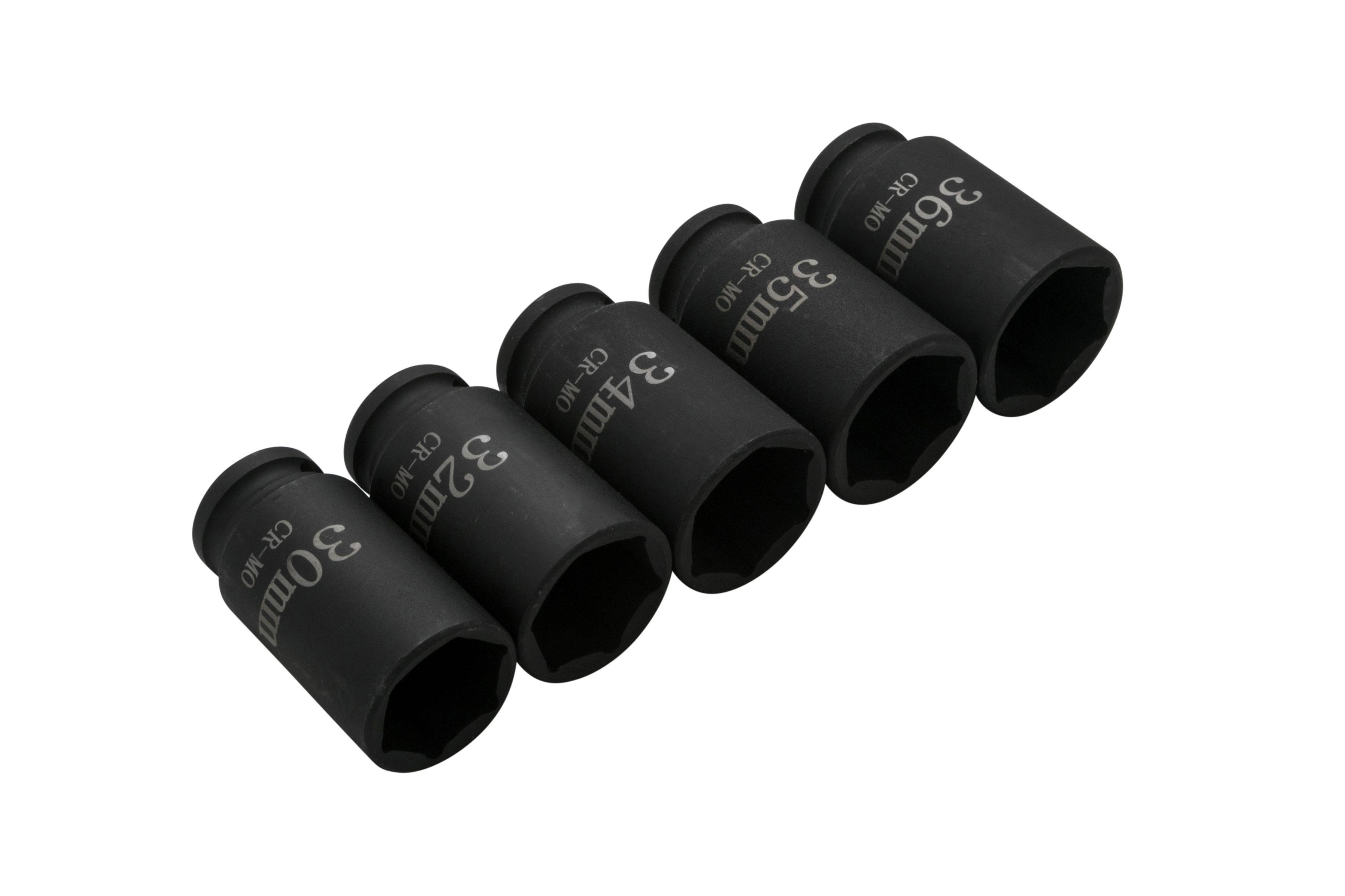 Blue Spot Tools 5 PCE 1/2" Impact Hub Nut Sockets 30-36mm