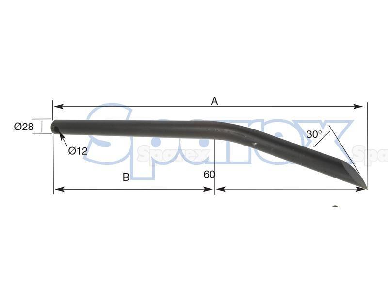 Curved Loader Tine | 560mm for Chilton, Mailleux (5500029)