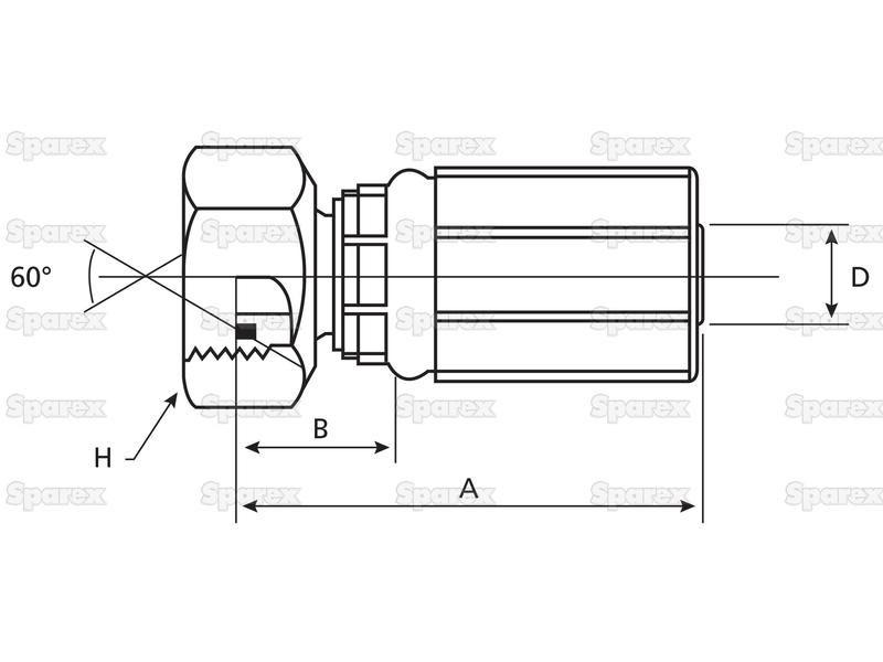 Gates BSP 60° Hose Insert 5/16'' x 3/8'''' Female Straight Swivel Gates (Belts) (5G6FBSPORX)